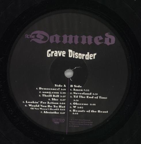 The Damned Grave Disorder vinyl LP album (LP record) US DAMLPGR866445