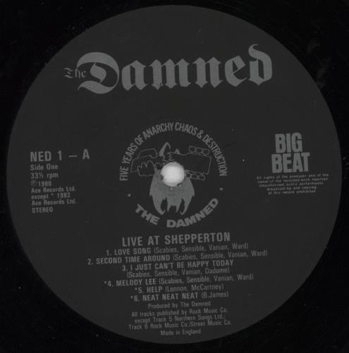 The Damned Live Shepperton 1980 - VG vinyl LP album (LP record) UK DAMLPLI818965