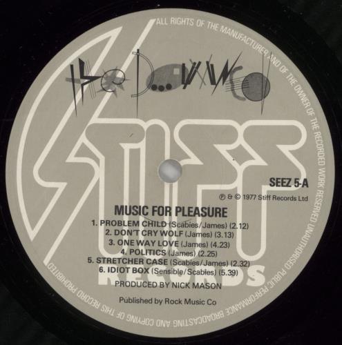 The Damned Music For Pleasure - 1st - EX vinyl LP album (LP record) UK DAMLPMU607433