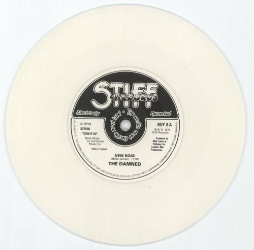 The Damned New Rose - White Vinyl 7" vinyl single (7 inch record / 45) UK DAM07NE106099