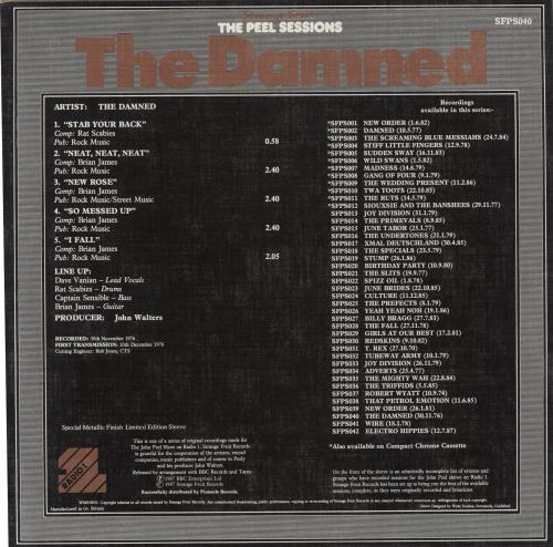 The Damned The Peel Sessions - EX 12" vinyl single (12 inch record / Maxi-single) UK DAM12TH816997