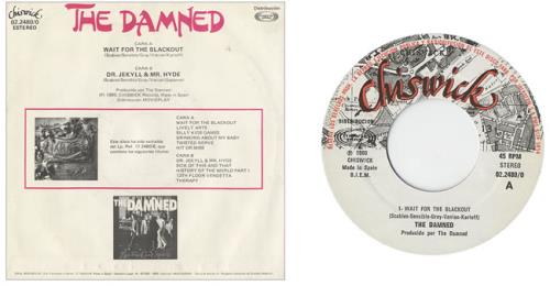 The Damned Wait For The Blackout 7" vinyl single (7 inch record / 45) Spanish DAM07WA445258