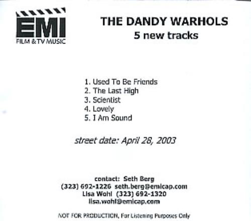 The Dandy Warhols 5 New Tracks CD-R acetate US TDWCRNE247802