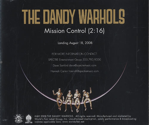 The Dandy Warhols Mission Control CD single (CD5 / 5") US TDWC5MI453857