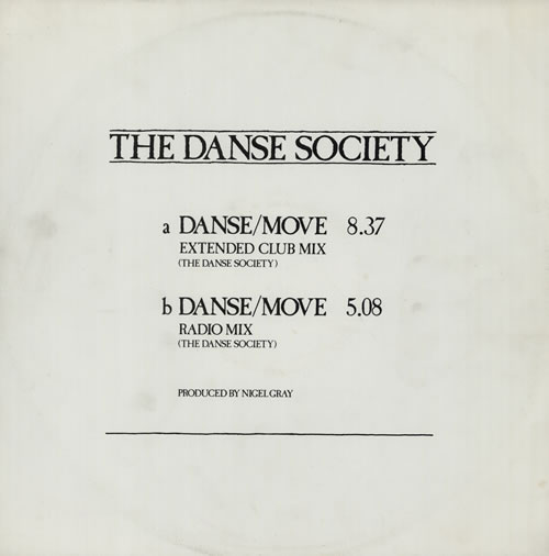 The Danse Society Danse/Move 12" vinyl single (12 inch record / Maxi-single) UK DSE12DA180469