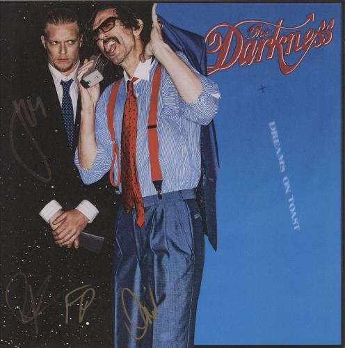 The Darkness Dreams On Toast - Red & Black Splatter + Autographed vinyl LP album (LP record) UK D/KLPDR877121