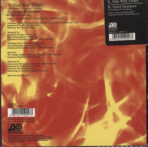 The Darkness One Way Ticket 7" vinyl picture disc (7 inch picture disc single) UK D/K7PON341628