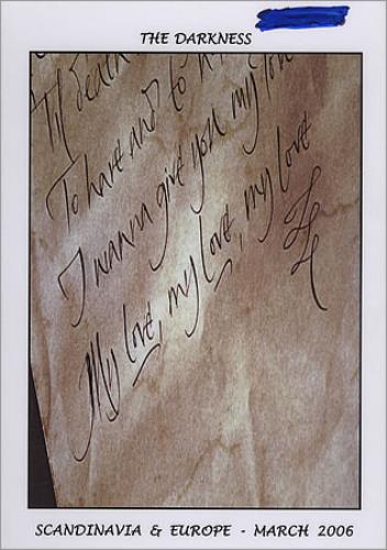 The Darkness Scandinavia & Europe - March 2006 Tour Itinerary Itinerary UK D/KBKSC406206