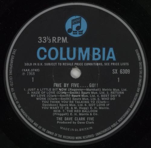 The Dave Clark Five 5 By 5 vinyl LP album (LP record) UK DVCLPBY865103