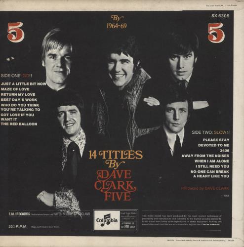 The Dave Clark Five 5 By 5 vinyl LP album (LP record) UK DVCLPBY865103