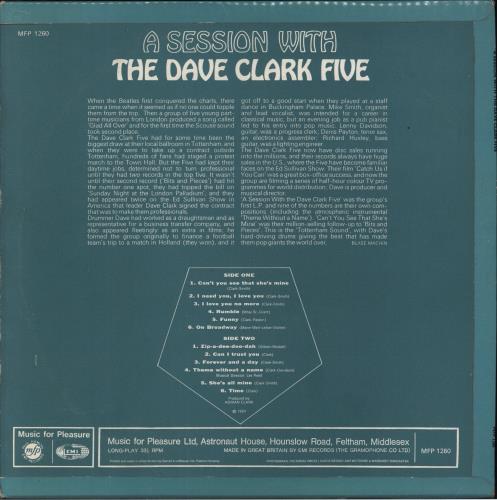 The Dave Clark Five A Session With The Dave Clark Five vinyl LP album (LP record) UK DVCLPAS597209