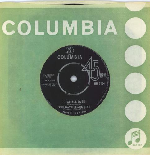 The Dave Clark Five Glad All Over 7" vinyl single (7 inch record / 45) UK DVC07GL294749