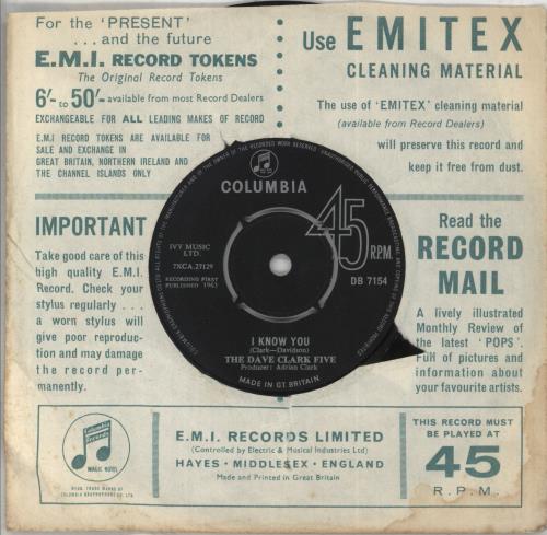 The Dave Clark Five Glad All Over 7" vinyl single (7 inch record / 45) UK DVC07GL294749