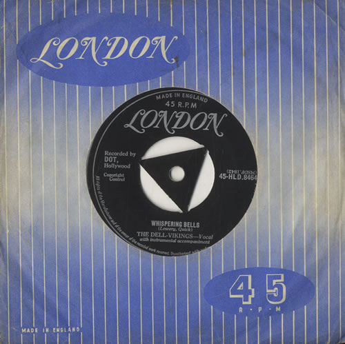 The Del Vikings Whispering Bells 7" vinyl single (7 inch record / 45) UK D~V07WH572237