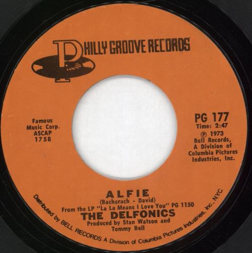 The Delfonics Alfie 7" vinyl single (7 inch record / 45) US ICZ07AL705398