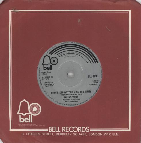 The Delfonics Didn't I (Blow Your Mind This Time) - 2nd 7" vinyl single (7 inch record / 45) UK ICZ07DI720020