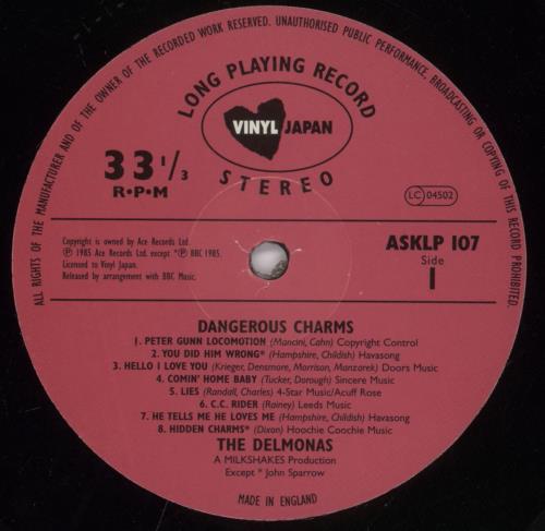 The Delmonas Dangerous Charms vinyl LP album (LP record) UK DE7LPDA893118