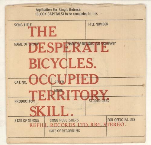 The Desperate Bicycles Occupied Territory 7" vinyl single (7 inch record / 45) UK D\B07OC333284