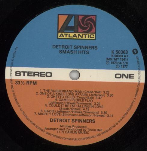 The Detroit Spinners Smash Hits vinyl LP album (LP record) UK DS-LPSM374763