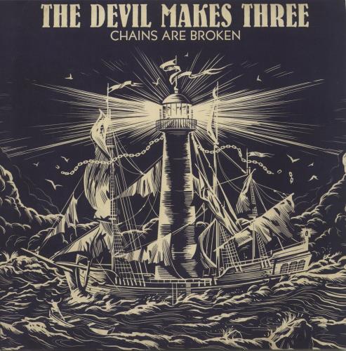 The Devil Makes Three Chains Are Broken - Cream & Blue Split Vinyl vinyl LP album (LP record) US 1KXLPCH871972