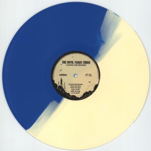 The Devil Makes Three Chains Are Broken - Cream & Blue Split Vinyl vinyl LP album (LP record) US 1KXLPCH871972
