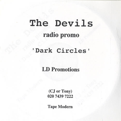 The Devils Dark Circles CD-R acetate UK TDVCRDA222985