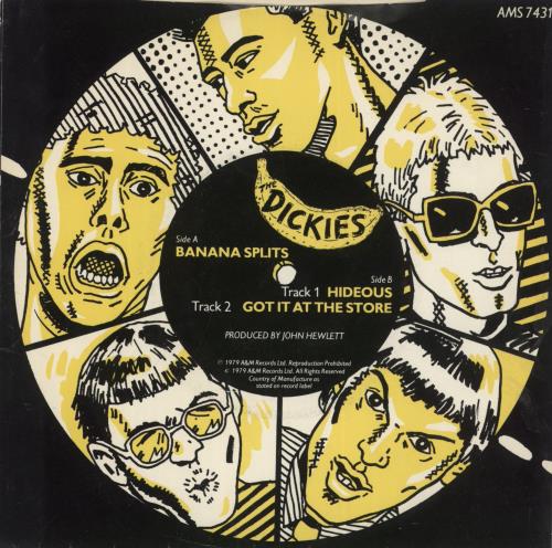 The Dickies Banana Splits - Yellow Vinyl 7" vinyl single (7 inch record / 45) UK DIC07BA115081