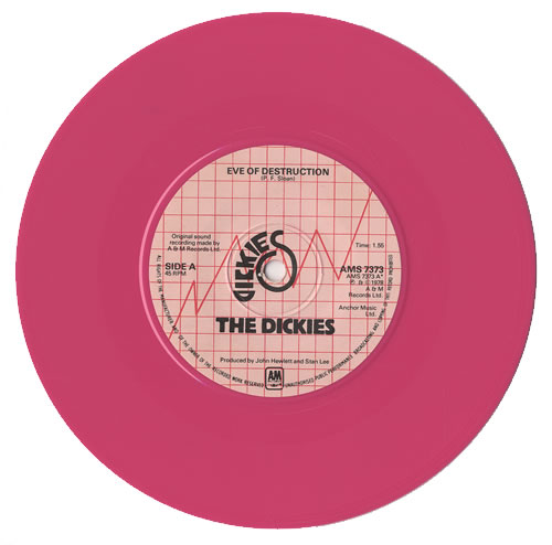 The Dickies Eve Of Destruction - Pink Vinyl 7" vinyl single (7 inch record / 45) UK DIC07EV115037