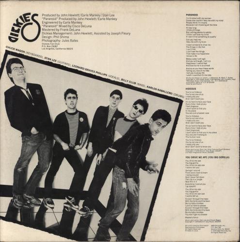 The Dickies Paranoid - White Vinyl 10" vinyl single (10 inch record) US DIC10PA860472