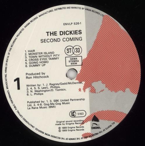 The Dickies Second Coming vinyl LP album (LP record) UK DICLPSE860375