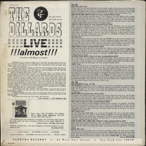 The Dillards Live vinyl LP album (LP record) US DIZLPLI878495