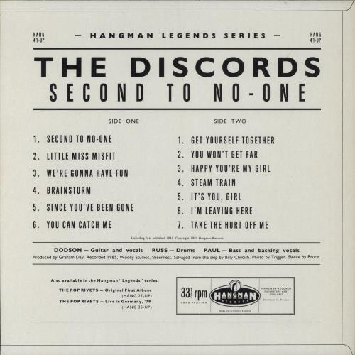 The Discords Second To No-One vinyl LP album (LP record) UK -4ALPSE893607