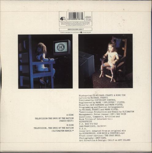 The Disposable Heroes Of Hiphoprisy Television, The Drug Of The Nation 7" vinyl single (7 inch record / 45) UK DHH07TE67287