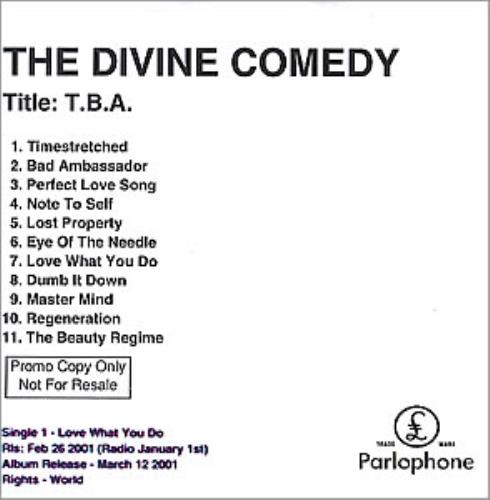 The Divine Comedy T.B.A. CD-R acetate UK DCMCRTB353046