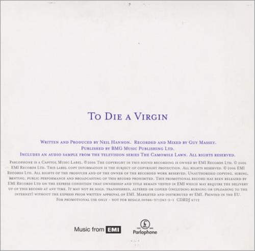 The Divine Comedy To Die A Virgin CD single (CD5 / 5") UK DCMC5TO395030