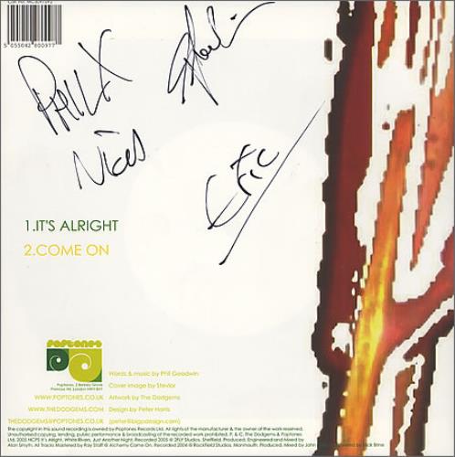 The Dodgems It's Alright - Part 2 Fully Autographed 7" vinyl single (7 inch record / 45) UK TQG07IT366993
