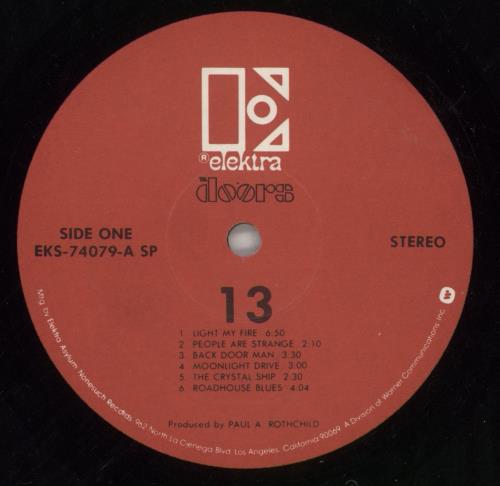 The Doors 13 - Thirteen vinyl LP album (LP record) US DORLPTH562017