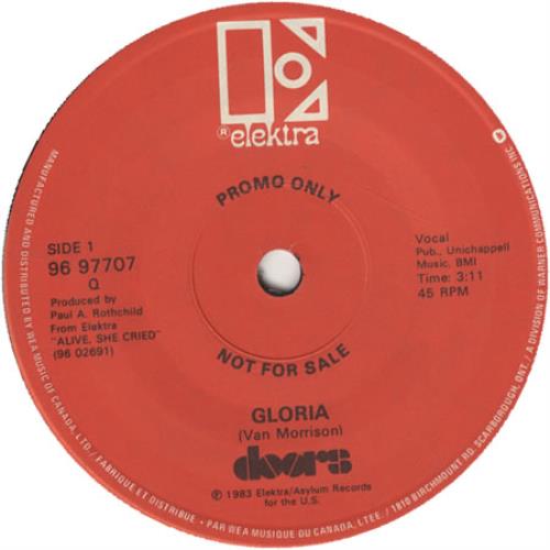 The Doors Gloria 7" vinyl single (7 inch record / 45) Canadian DOR07GL79250