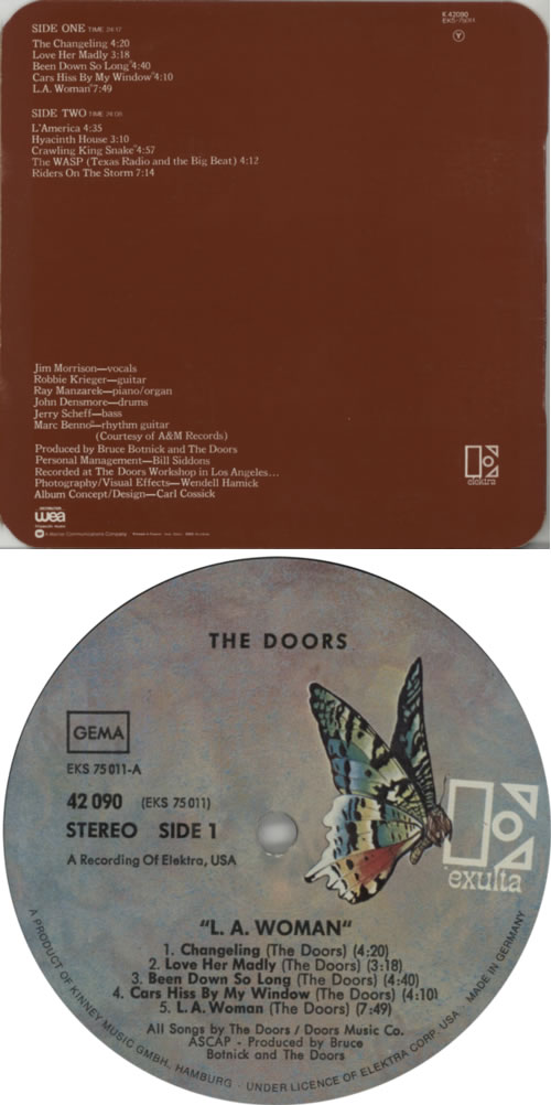 The Doors L.A. Woman vinyl LP album (LP record) French DORLPLA606217