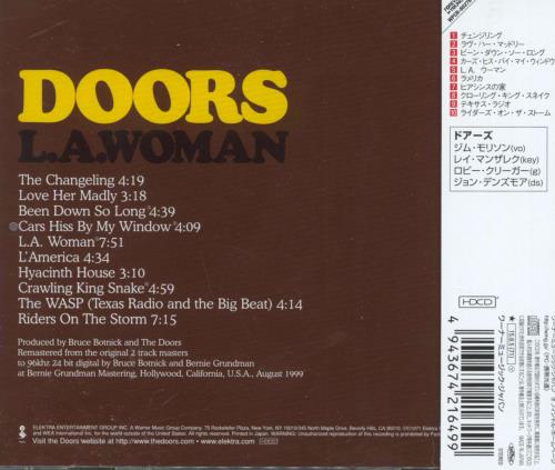 The Doors L.A. Woman CD album (CDLP) Japanese DORCDLA818205