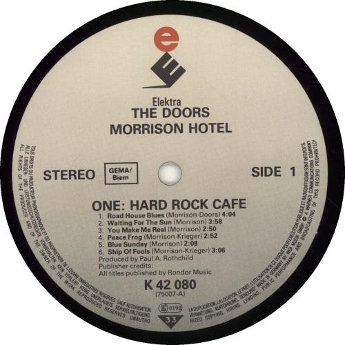 The Doors Morrison Hotel - grey label vinyl LP album (LP record) German DORLPMO697169