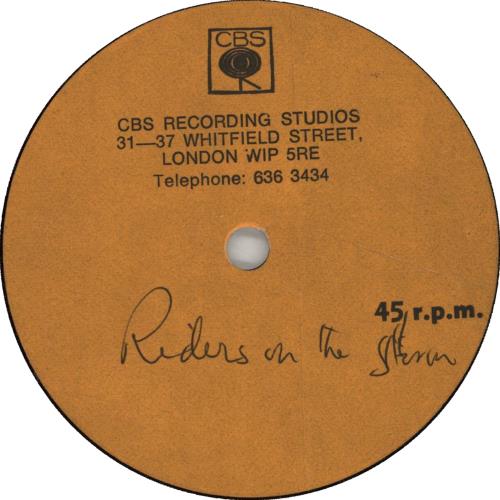 The Doors Riders On The Storm (Edit Version) acetate UK DORATRI626931