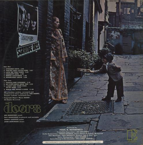 The Doors Strange Days - 1st + Inner - VG vinyl LP album (LP record) UK DORLPST776042