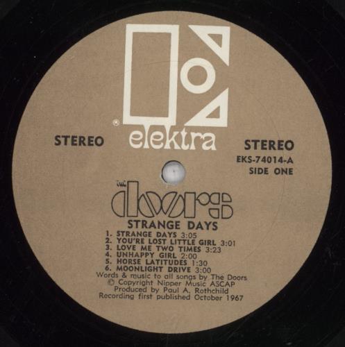 The Doors Strange Days - 1st vinyl LP album (LP record) US DORLPST846760