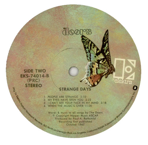 The Doors Strange Days - 2nd - misprint vinyl LP album (LP record) US DORLPST450074