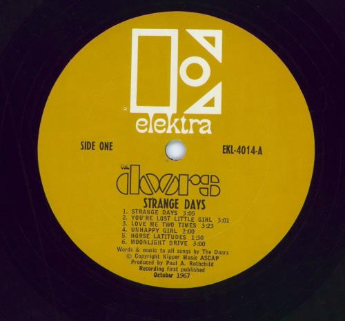 The Doors Strange Days - mono - CTH - VG vinyl LP album (LP record) US DORLPST210951