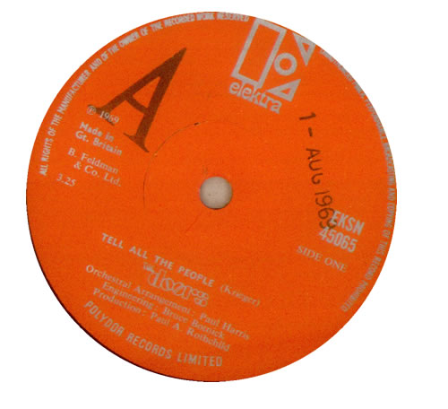 The Doors Tell All The People - P/S 7" vinyl single (7 inch record / 45) UK DOR07TE545907