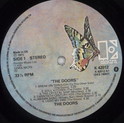The Doors The Doors - Butterfly label - EX vinyl LP album (LP record) UK DORLPTH785657