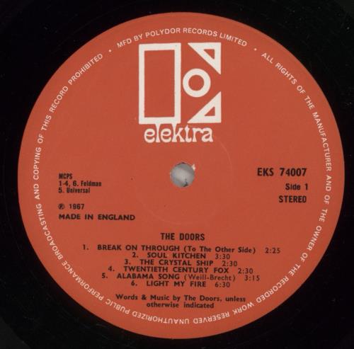 The Doors The Doors - Red & White Label + Laminated Sleeve vinyl LP album (LP record) UK DORLPTH743365