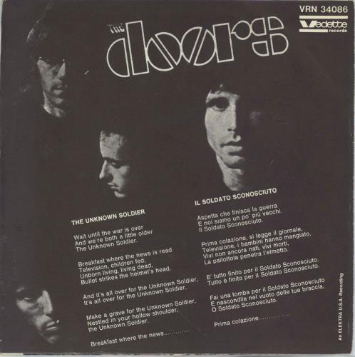 The Doors The Unknown Soldier 7" vinyl single (7 inch record / 45) Italian DOR07TH772471